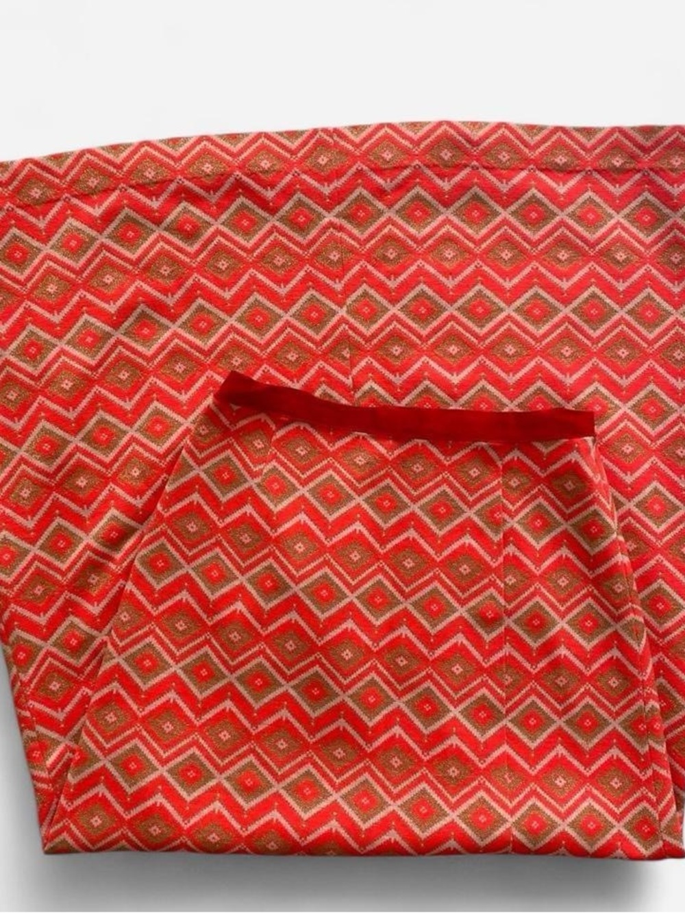 Vintage 70s handmade sparkly orange patterned maxi skirt